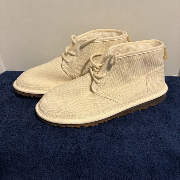 UGG Shoes - UGG Neumel Natural Boots Ankle Chukka Lace Up Shoes Womens 10 Wheat Hemp Lyocell